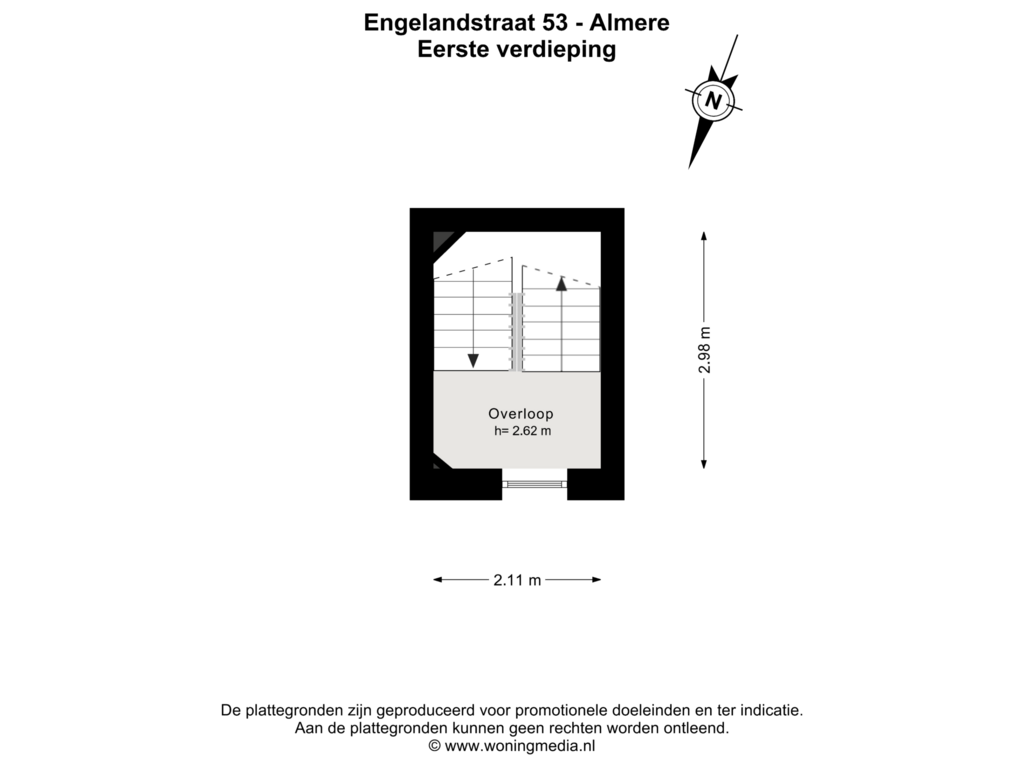 Bekijk plattegrond van Eerste verdieping van Engelandstraat 53