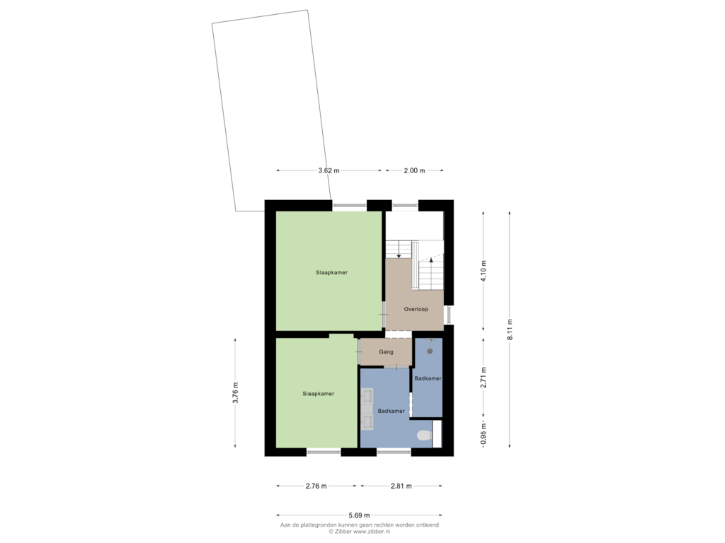 View floorplan of Eerste verdieping of Bleijerheiderstraat 68