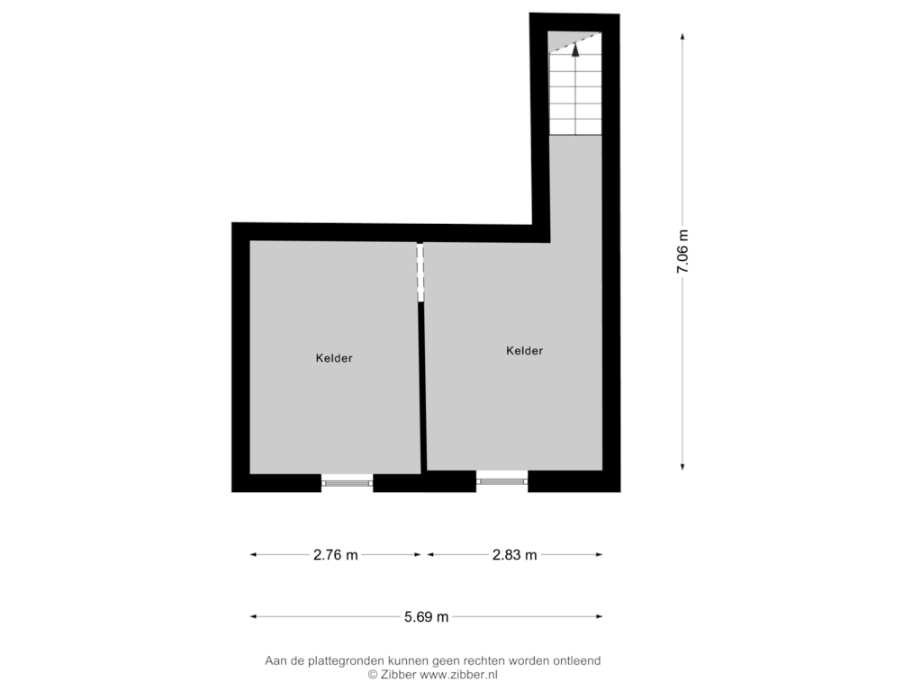 View floorplan of Kelder of Bleijerheiderstraat 68