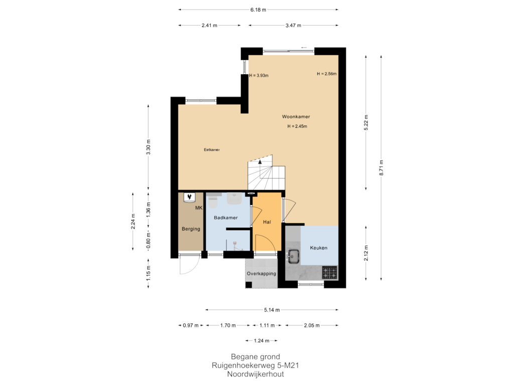 View floorplan of Begane grond		 of Ruigenhoekerweg 5-M21