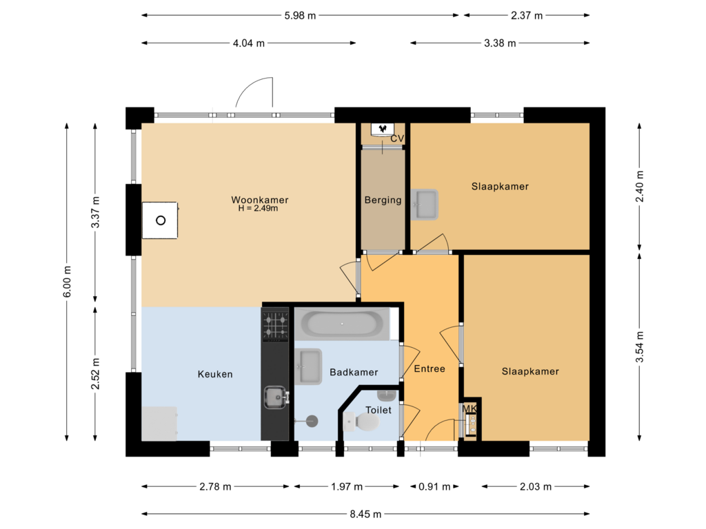 Bekijk plattegrond van Appartement van Grevenhout 21-129