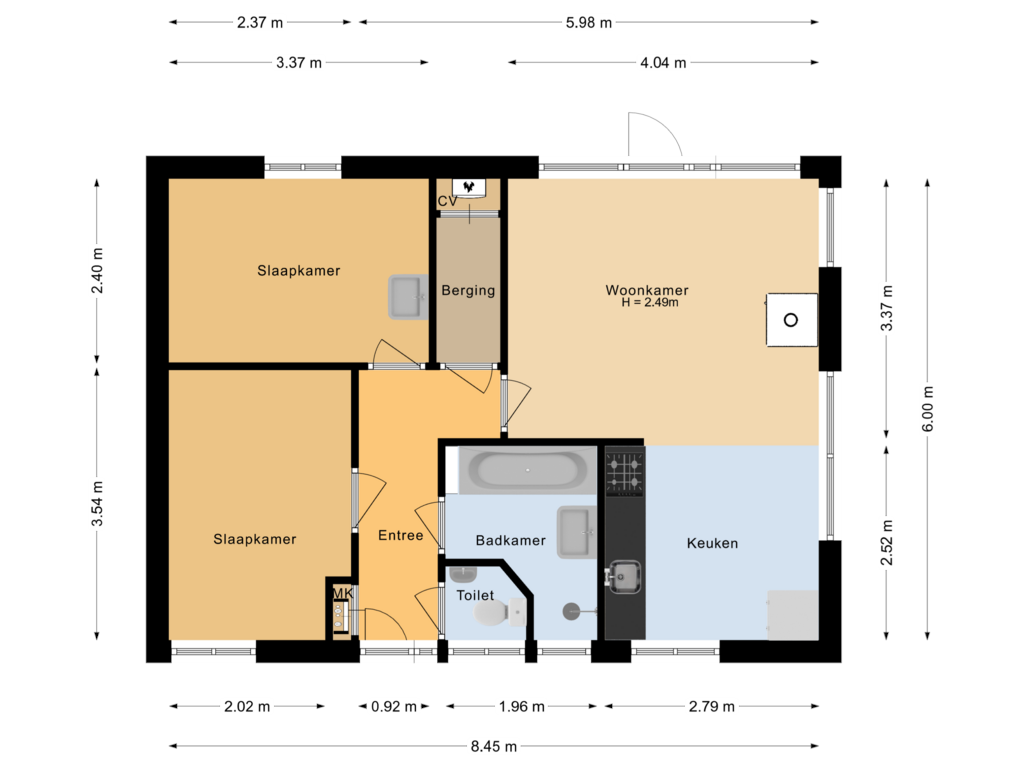 Bekijk plattegrond van Appartement van Grevenhout 21-130