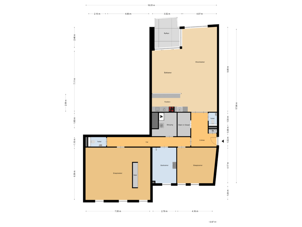 Bekijk plattegrond van Appartement van Noorderhavenstraat 295