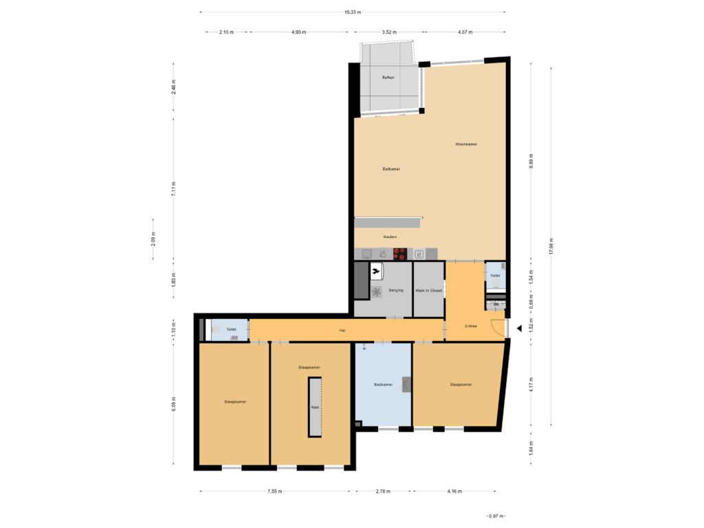 Bekijk plattegrond van Appartement Additional van Noorderhavenstraat 295