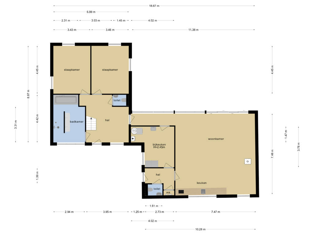 Bekijk plattegrond van Begane grond van Hagoort 25