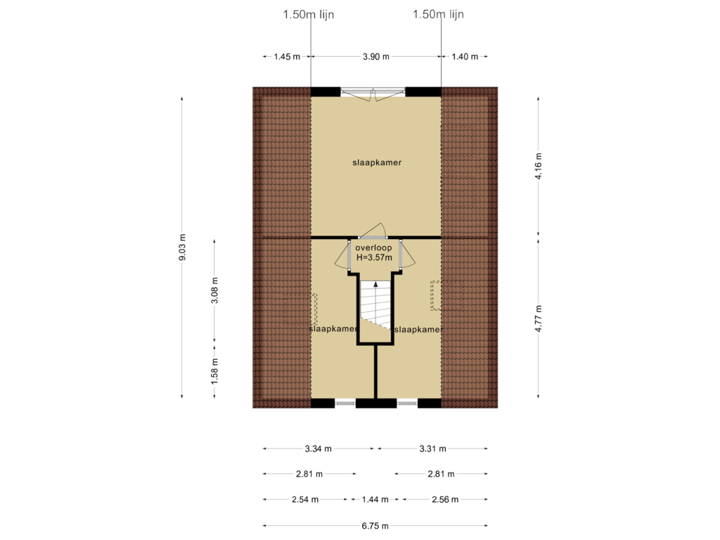 Bekijk plattegrond van 1e verdieping van Hagoort 25