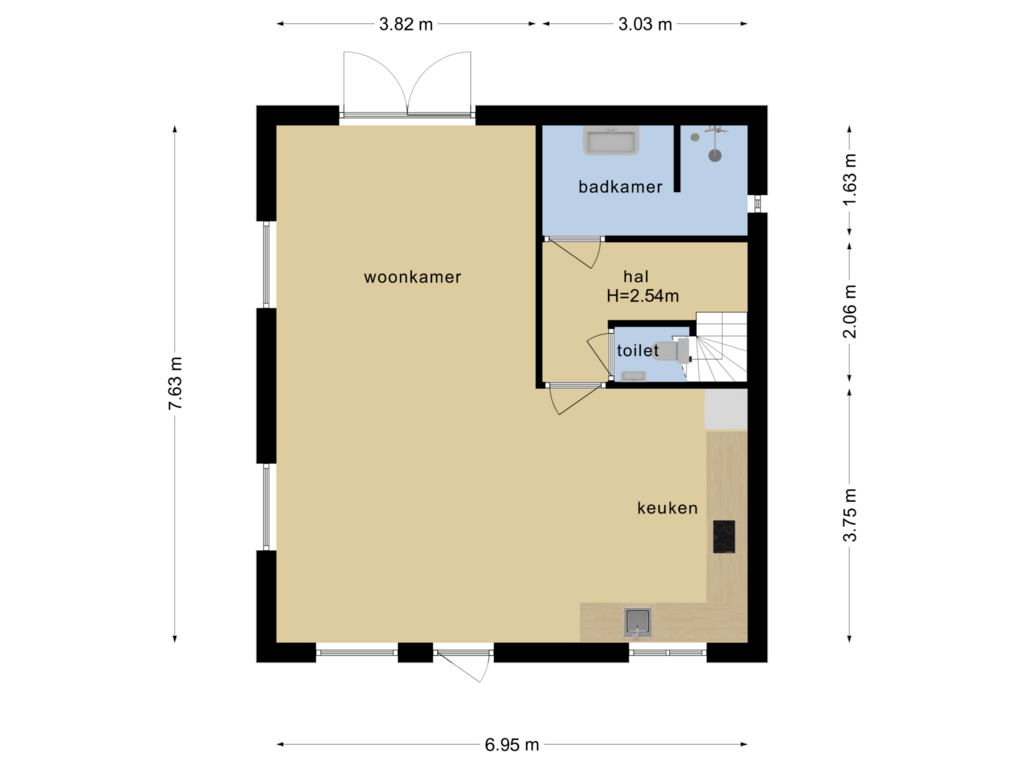 Bekijk plattegrond van Bijgebouw-bg van Hagoort 25