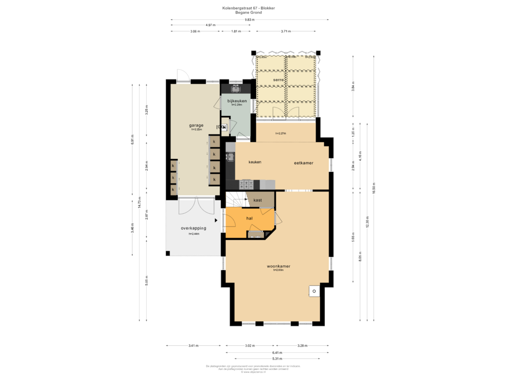 Bekijk plattegrond van BEGANE GROND van Kolenbergstraat 67-A