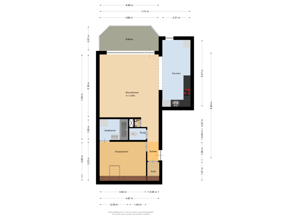 View floorplan of Derde verdieping of Kleine Inez erf 29