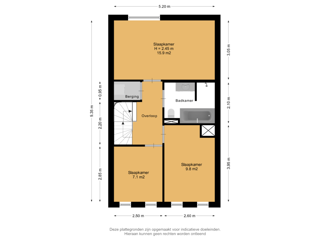 View floorplan of 1e Verdieping of Piet Baarslaan 6