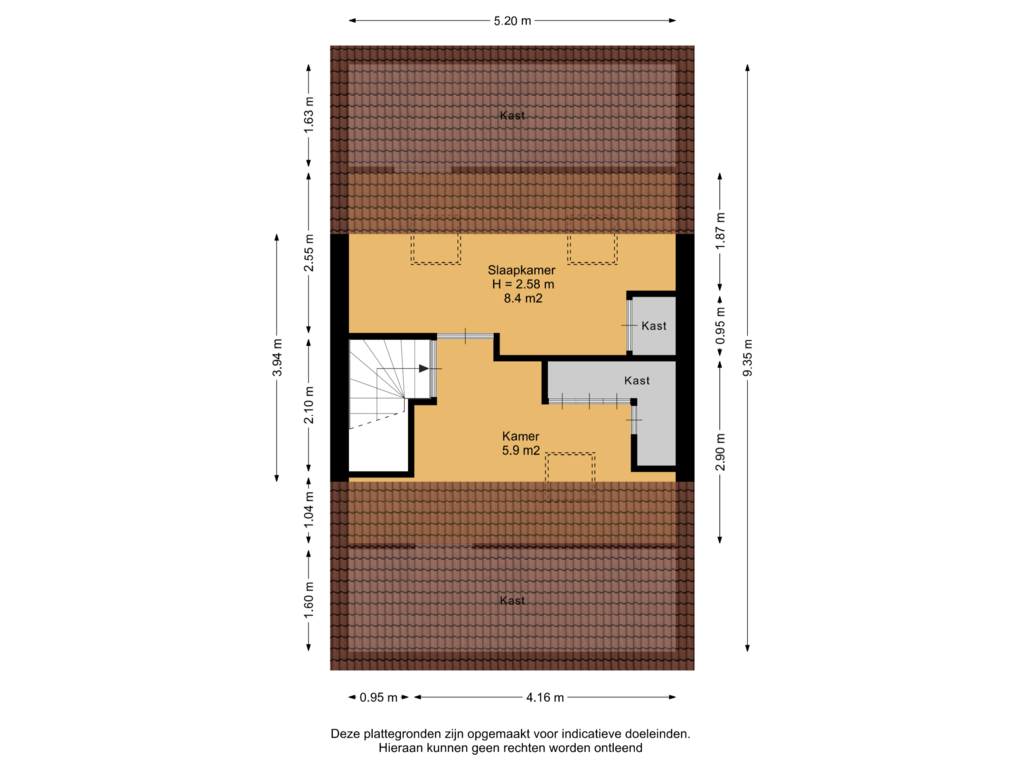 View floorplan of 2e Verdieping of Piet Baarslaan 6