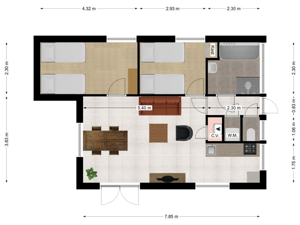 Bekijk plattegrond van First floor van Californiëweg 112