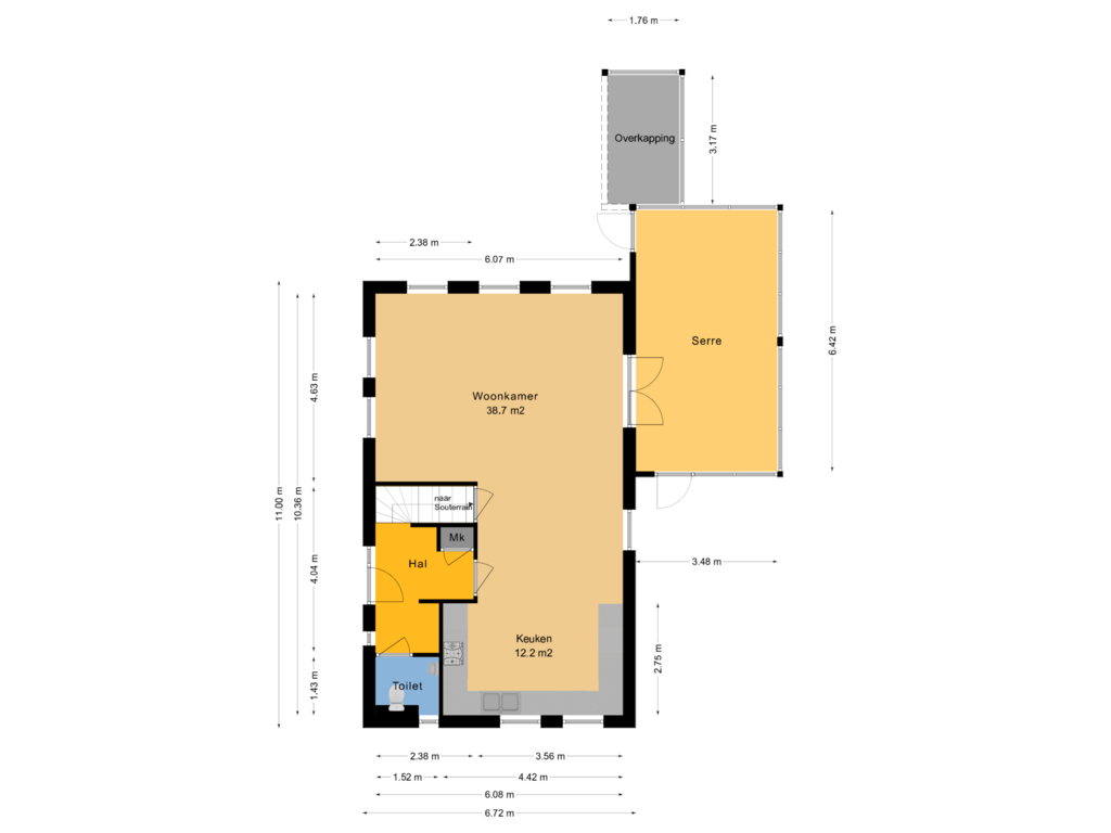 View floorplan of Begane grond of Haarweg 15-B24