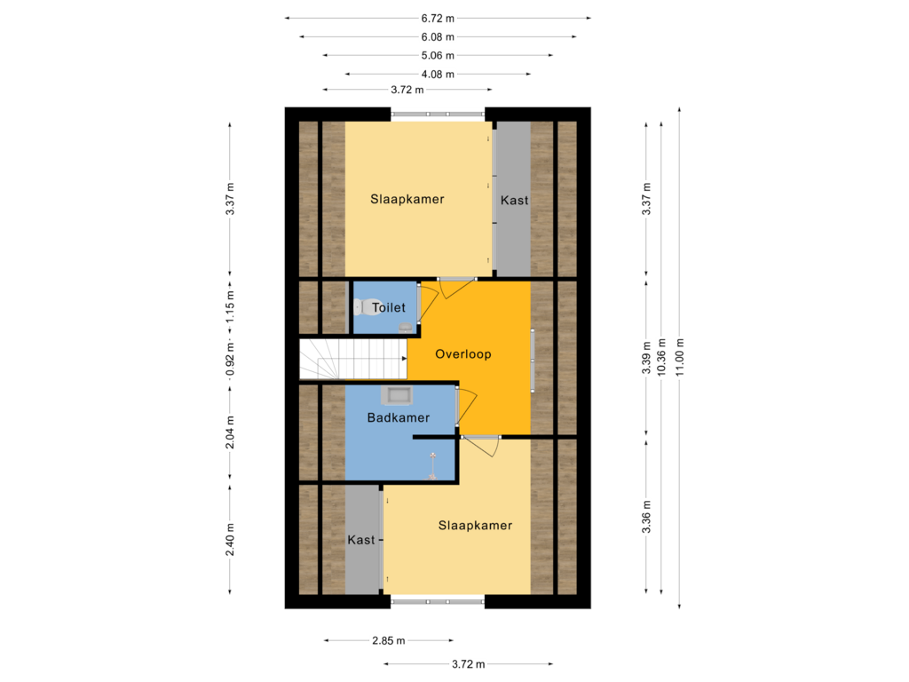 View floorplan of 1e Verdieping of Haarweg 15-B24