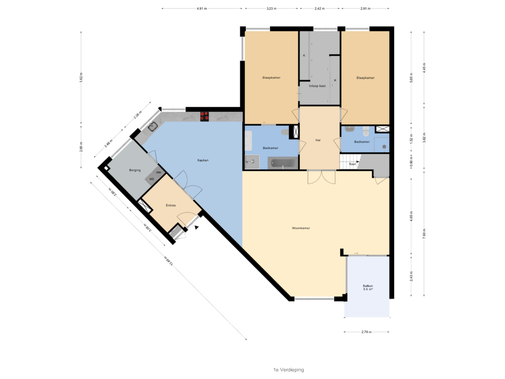 Bekijk plattegrond van 1e Verdieping van Donselaer 16