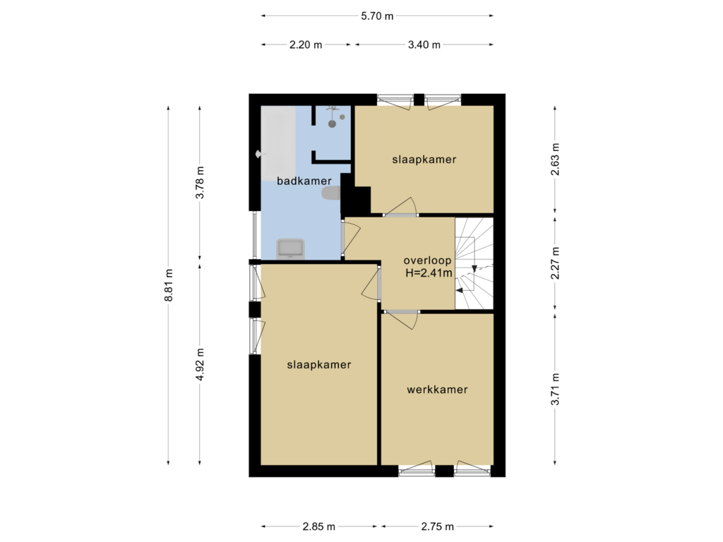 Bekijk plattegrond van 1e verdieping van Wessel Couzijnhof 25