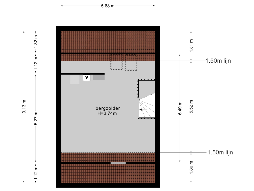 Bekijk plattegrond van 2e verdieping van Wessel Couzijnhof 25