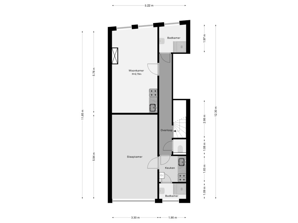 View floorplan of 1e Verdieping of Bergselaan 131-A