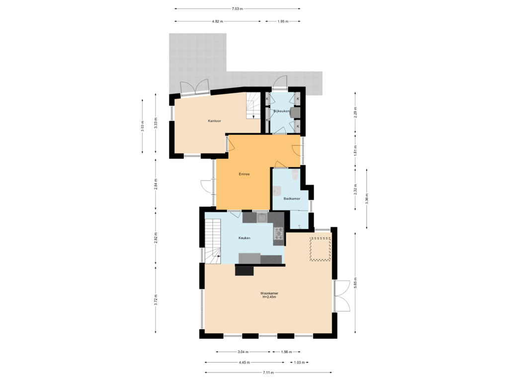 View floorplan of Begane grond of Notweg 12