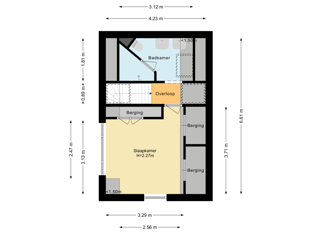 View floorplan of Eerste verdieping of Notweg 12