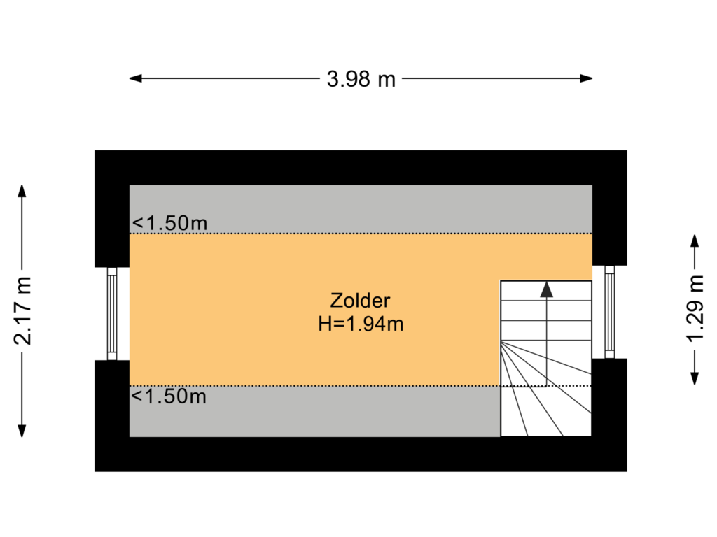 View floorplan of Zolder of Notweg 12