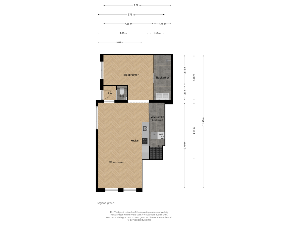 Bekijk plattegrond van Begane grond van Dorpsstraat (Bouwnr. 1)