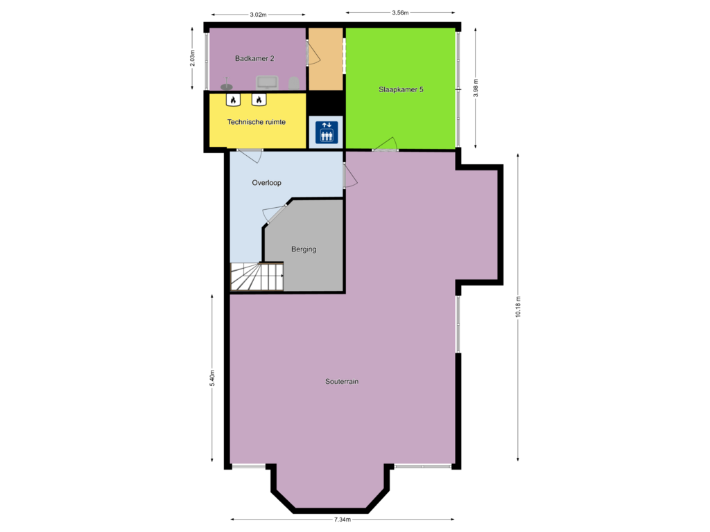 Bekijk plattegrond van Souterrain van Breelaan 82