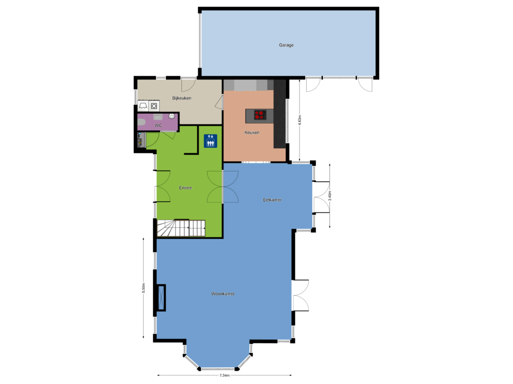 Bekijk plattegrond van Begane grond van Breelaan 82