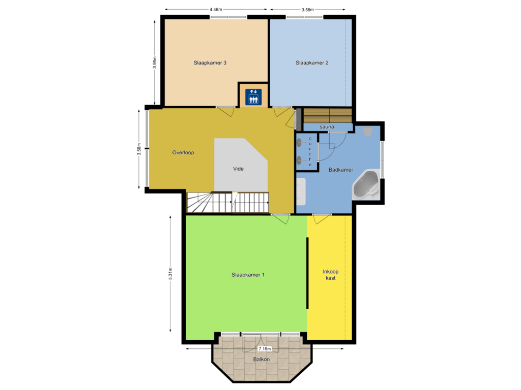 Bekijk plattegrond van Eerste verdieping van Breelaan 82