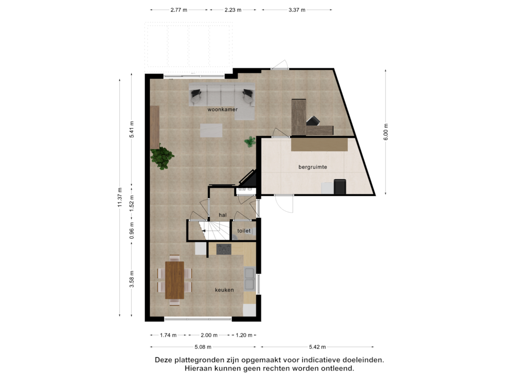 View floorplan of Begane grond of Overflakkee 36