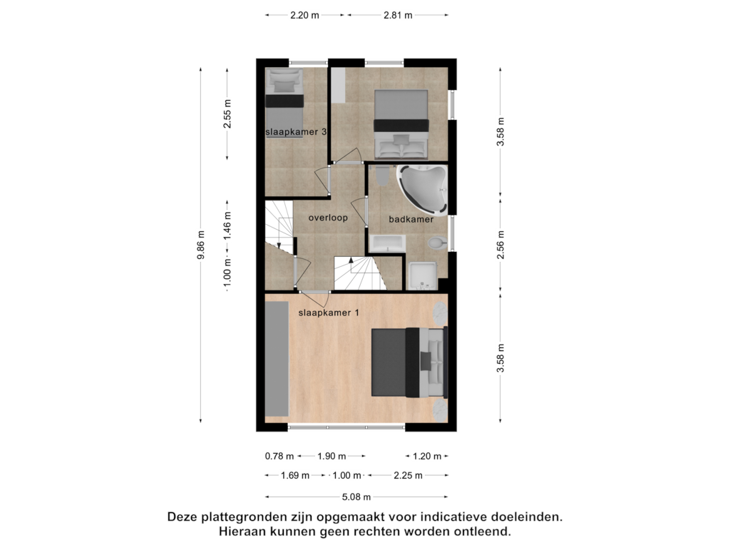 View floorplan of 1e verdieping of Overflakkee 36