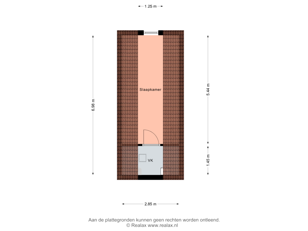 View floorplan of Verdieping 2 of Hansenstraat 6-B