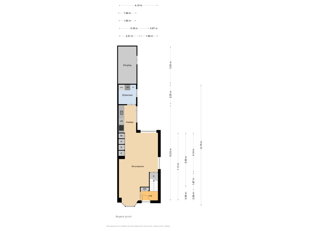 Bekijk plattegrond van Begane grond van Krommeniedijk 110