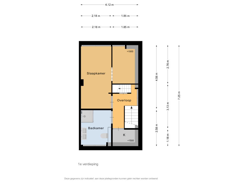 Bekijk plattegrond van 1e verdieping van Krommeniedijk 110