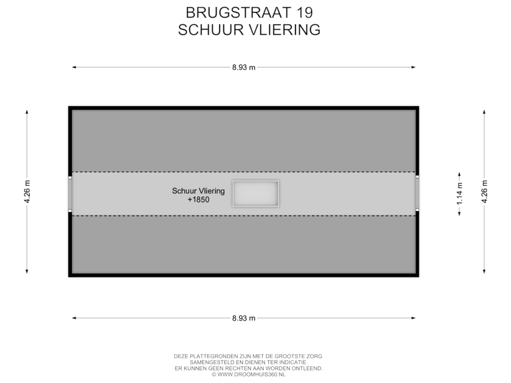 View floorplan of Berging Vliering of Brugstraat 19