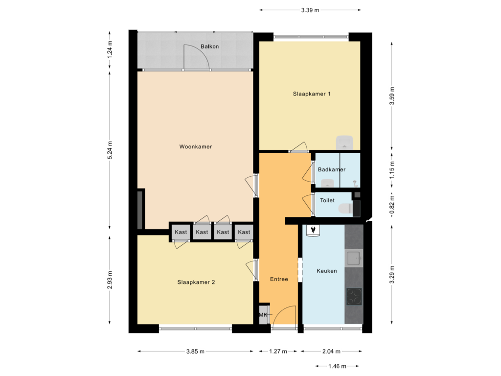 View floorplan of Appartement of Kennedyboulevard 98