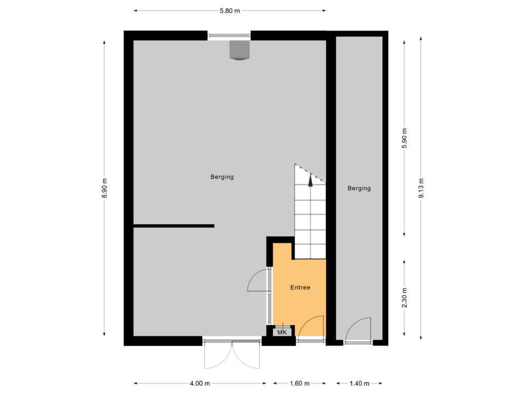 Bekijk plattegrond van Begane grond van Overschiesestraat 58