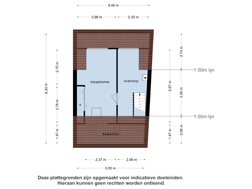 View floorplan of 2e verdieping of Prinsestraat 20