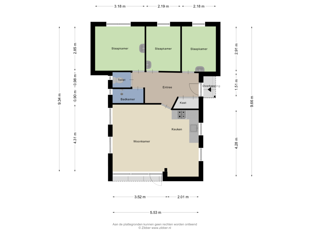 Bekijk plattegrond van Appartement van Flaasdijk 1-405