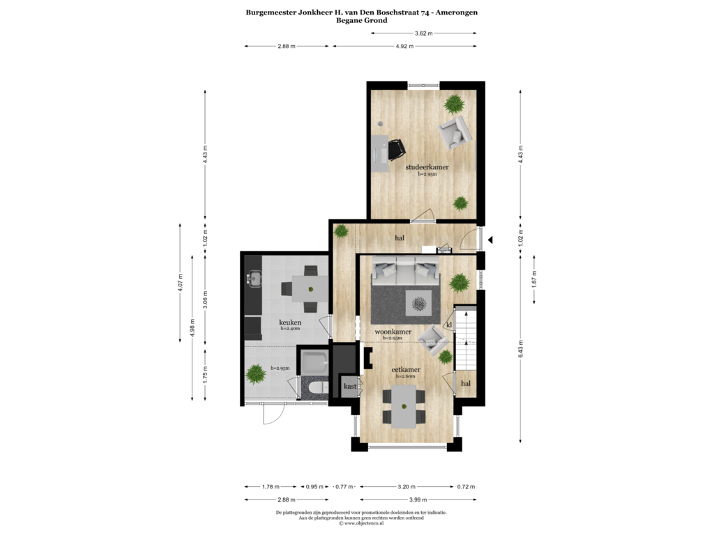 Bekijk plattegrond van BEGANE GROND van Burgemeester van den Boschstraat 74