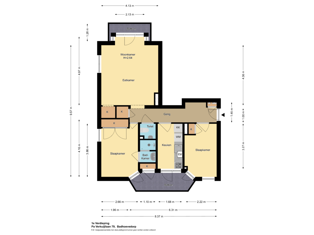 View floorplan of 1e Verdieping of Pa Verkuijllaan 79