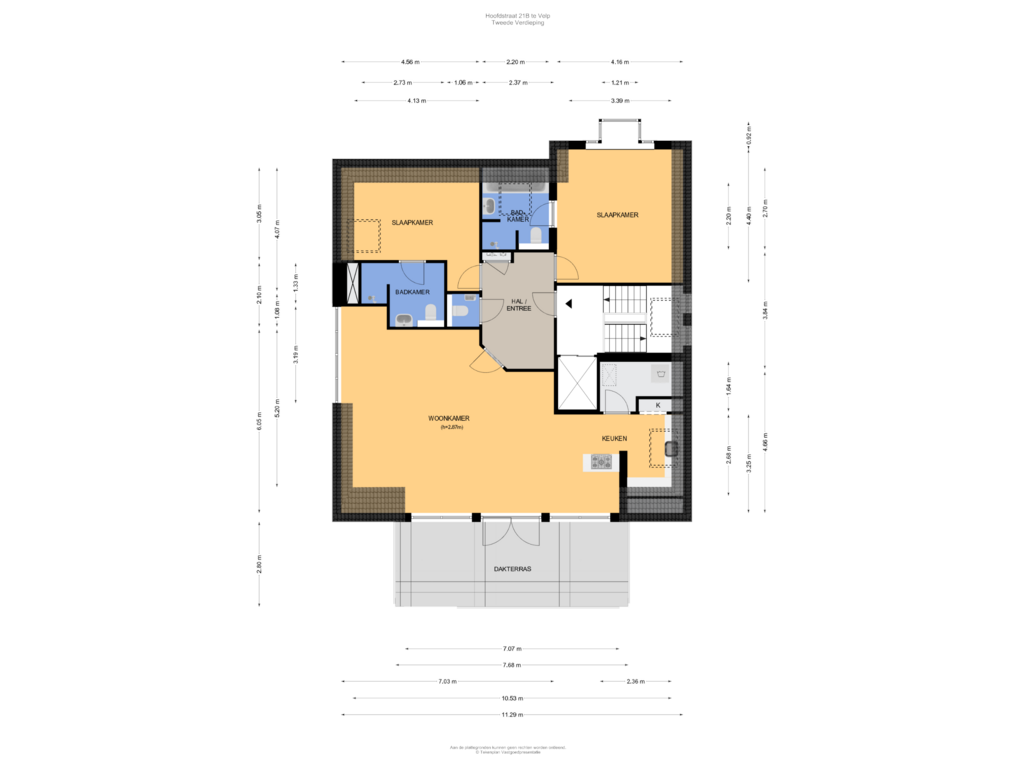 Bekijk plattegrond van Tweede Verdieping van Hoofdstraat 21-B