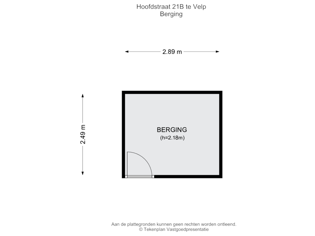 Bekijk plattegrond van Berging van Hoofdstraat 21-B