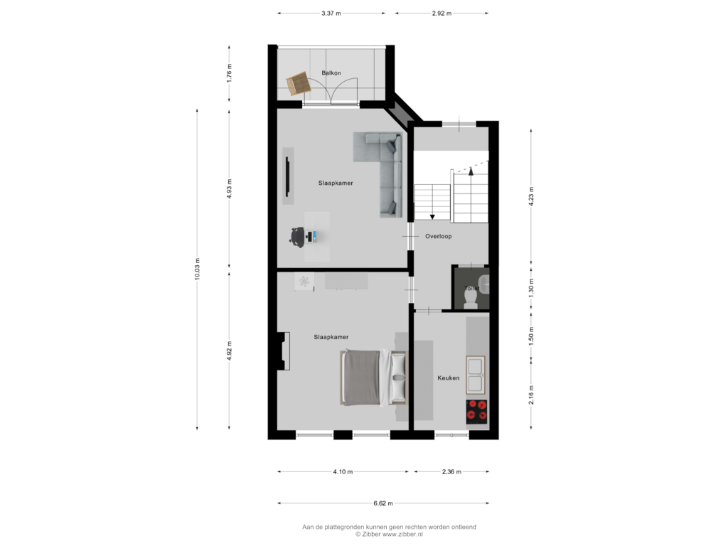 View floorplan of Eerste Verdieping of Bouriciusstraat 4