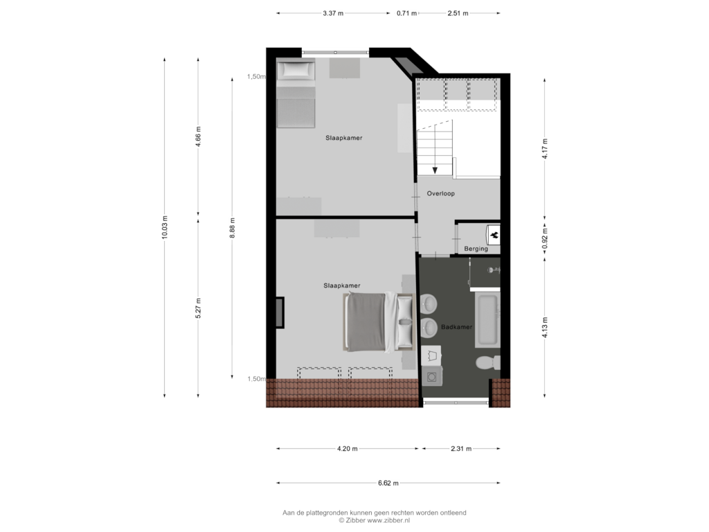 View floorplan of Tweede Verdieping of Bouriciusstraat 4