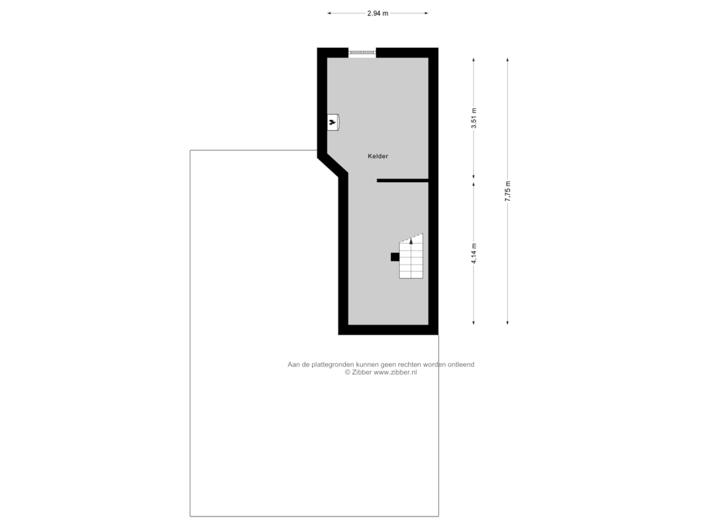 View floorplan of Kelder of Bouriciusstraat 4