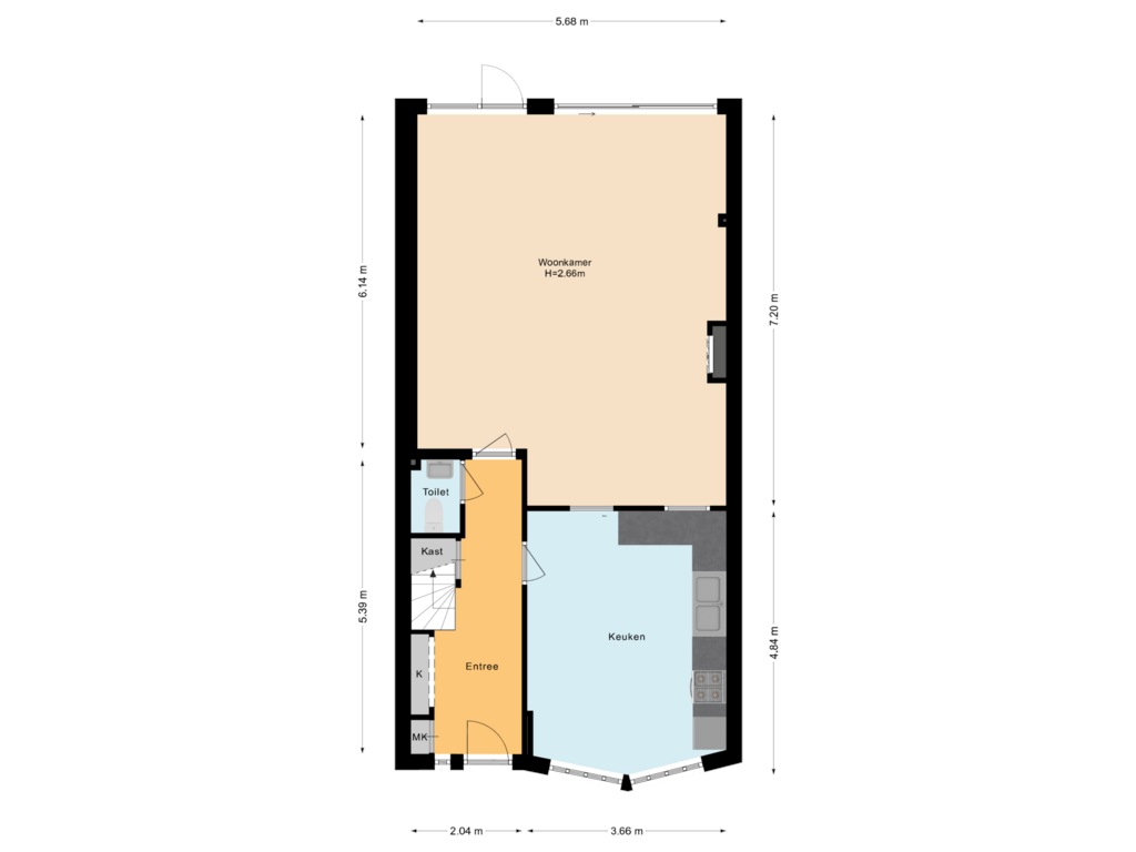 Bekijk plattegrond van Begane Grond van Warmonderweg 49