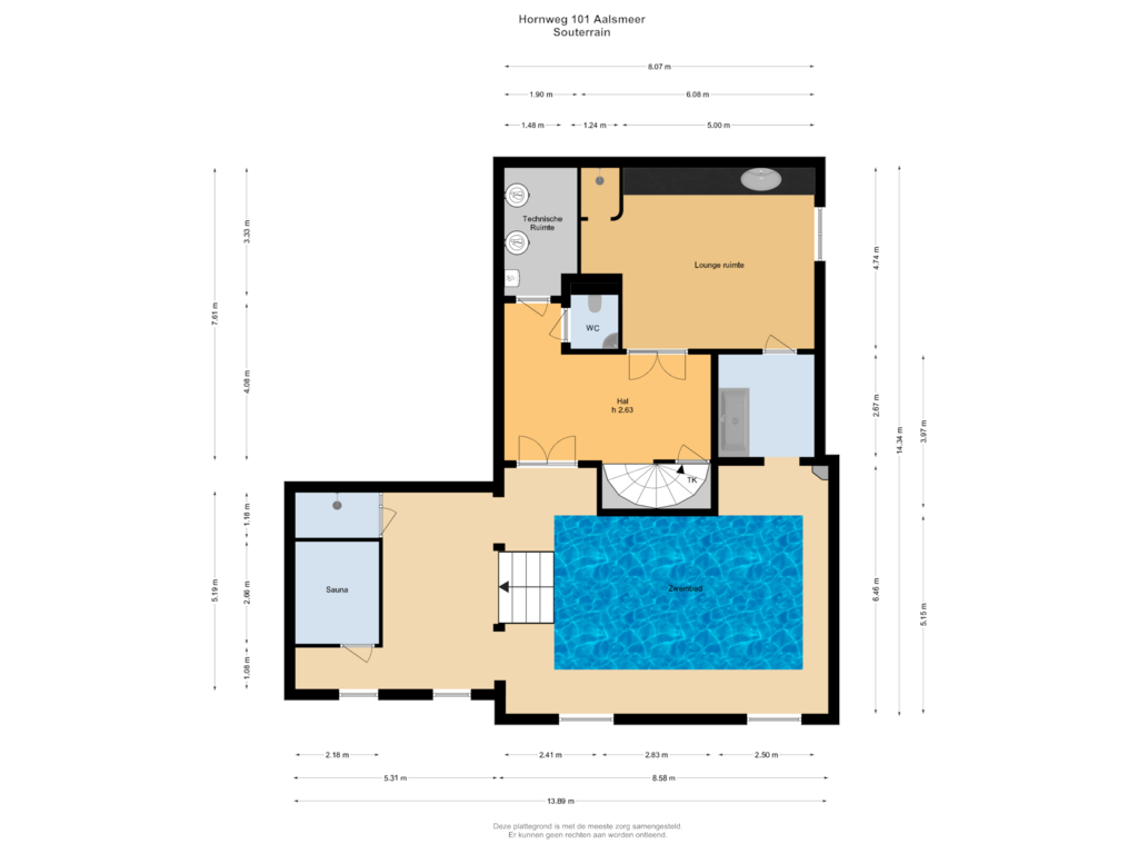 Bekijk plattegrond van Souterrain van Hornweg 101