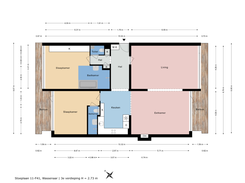 View floorplan of 3e verdieping of Stoeplaan 11-F41