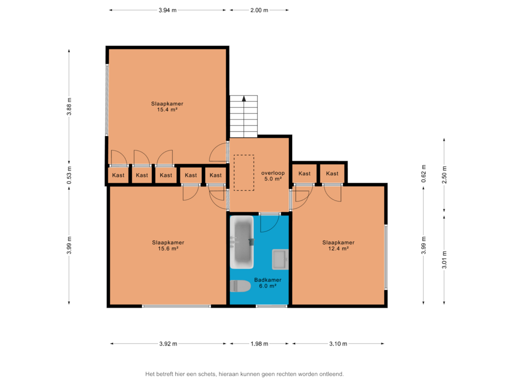 Bekijk plattegrond van 1e verdieping van Constantijn Huygenslaan 18